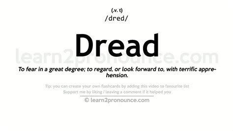 dreed meaning|dread definition for kids.